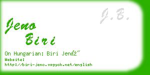 jeno biri business card